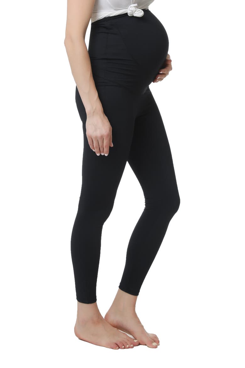 Rae Belly Support Maternity Leggings, Alternate, color, BLACK
