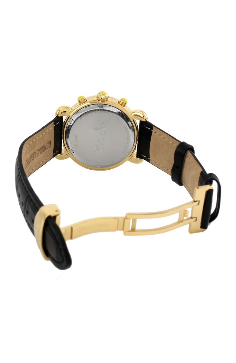 JBW Women's Victory Diamond Embossed Leather Strap Watch, 37mm - 0.16 ctw, Alternate, color, 