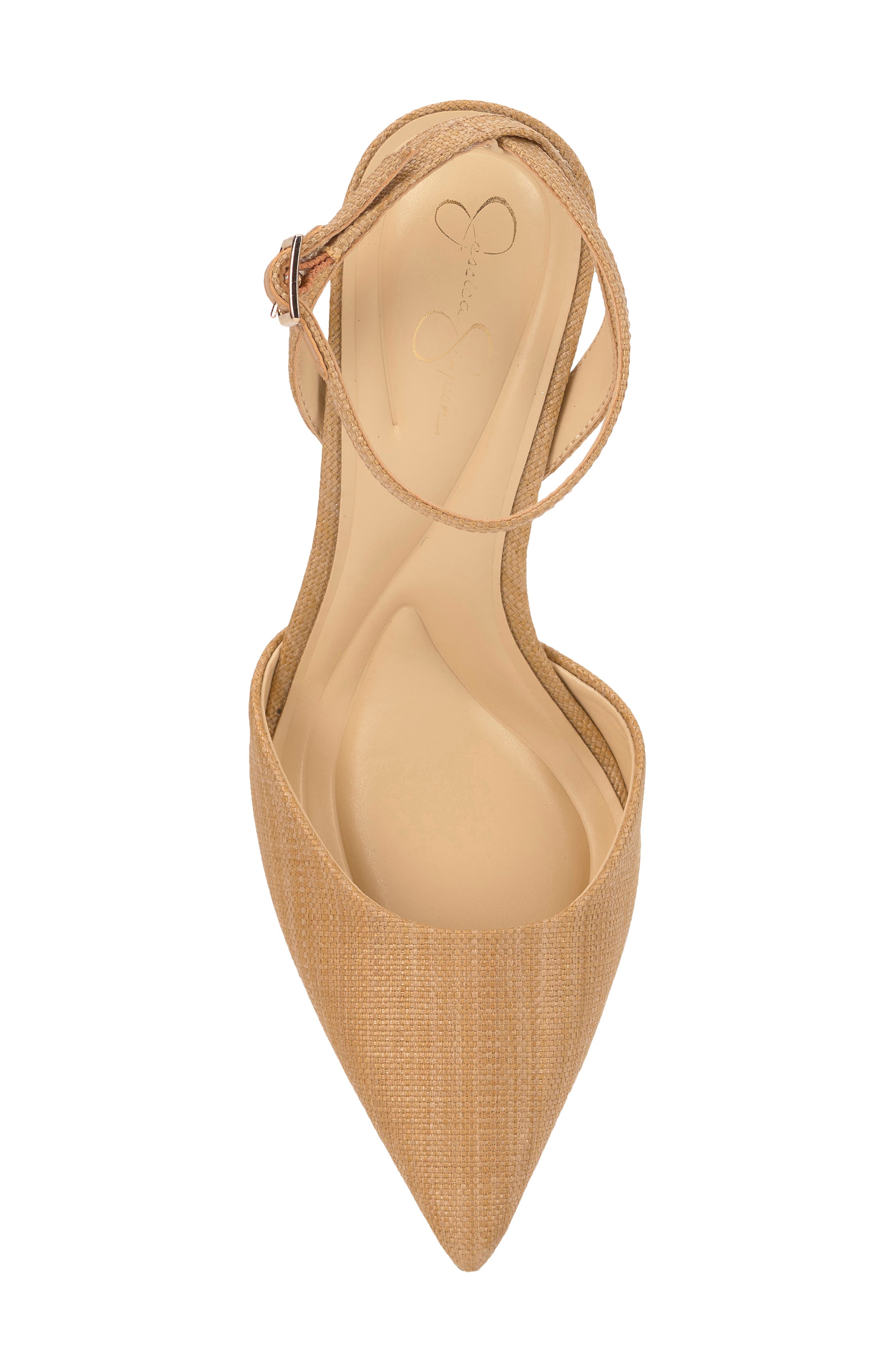 Jessica Simpson Ocanna Ankle Strap Pointed Toe Pump, Alternate, color, Natural