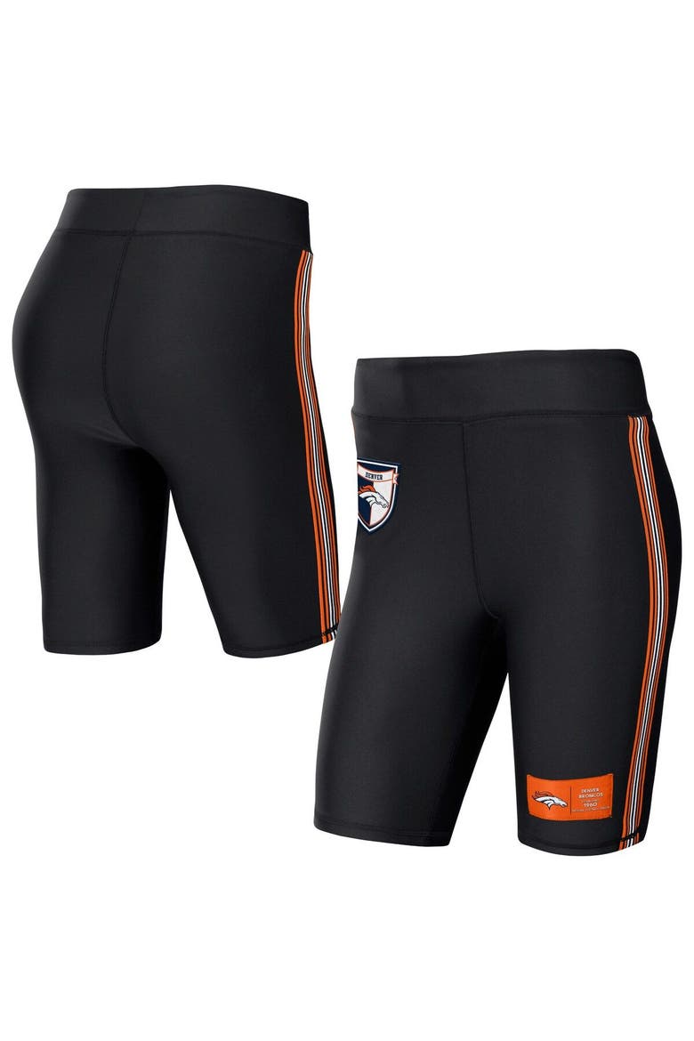 Women's WEAR by Erin Andrews Black Denver Broncos Biker Shorts, Main, color, Black