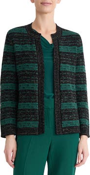 KASPER Metallic Stripe Cardigan