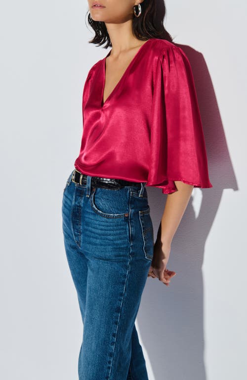 Nation Ltd Mel V-neck Top In Raspberry In Raspberry Jam