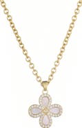 Adornia Mother of Pearl Clover Pendant Necklace