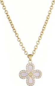Adornia Mother of Pearl Clover Pendant Necklace