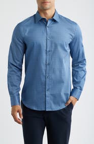 Bugatchi Julian Shaped Fit Cotton Button-Up Shirt