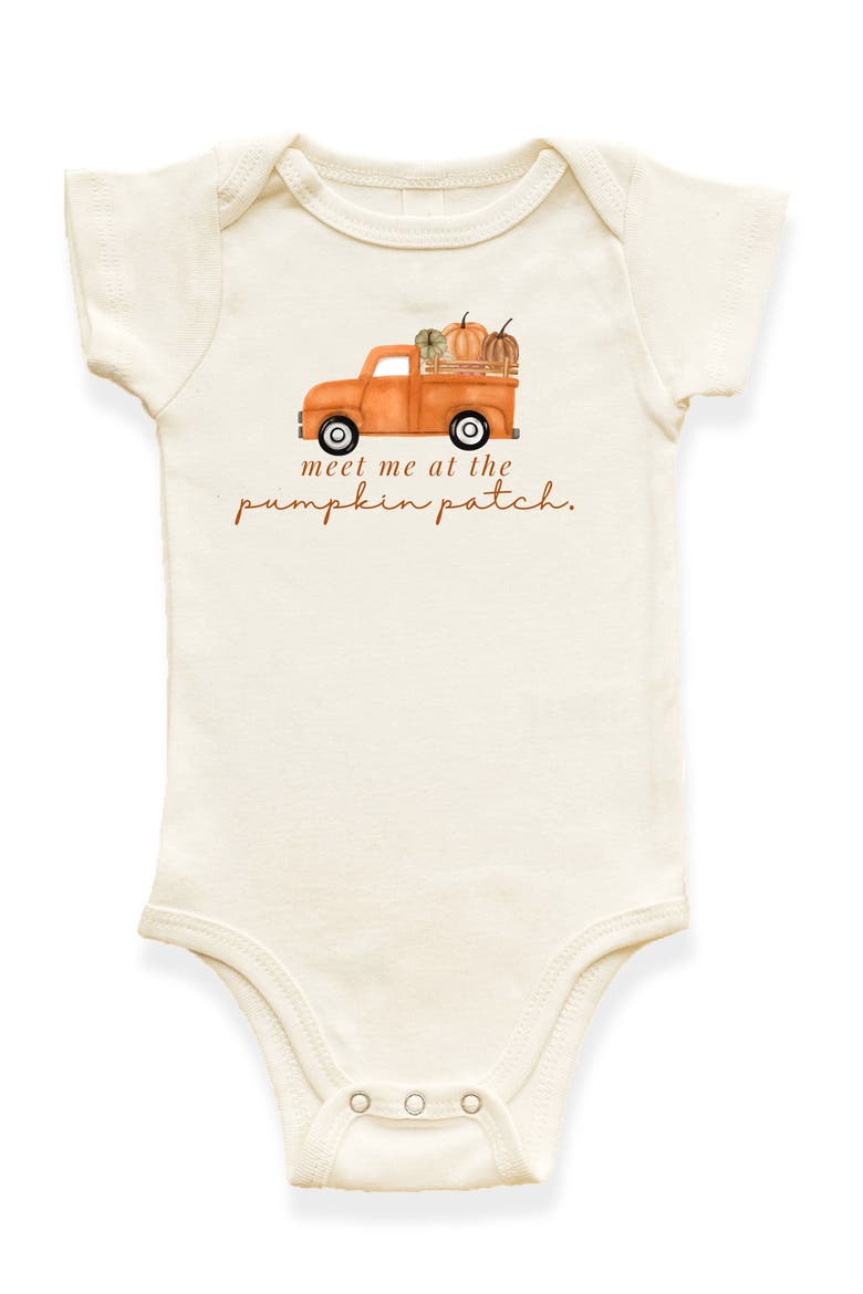 Meet Me At The Pumpkin Patch Organic Baby Bodysuit, Main, color, Natural