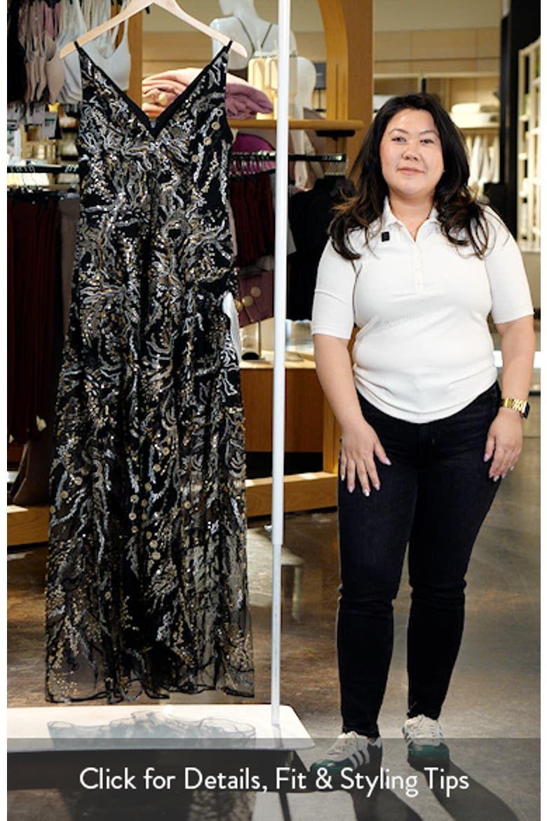 Ariyah Floral Sequin A-Line Gown video