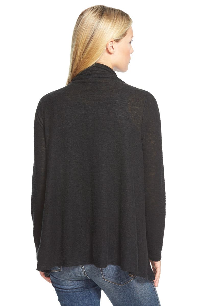 Bobeau One-Button Fuzzy Fleece Wrap Cardigan, Alternate, color, 