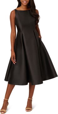 Adrianna Papell Sleeveless Mikado Fit & Flare Midi Dress