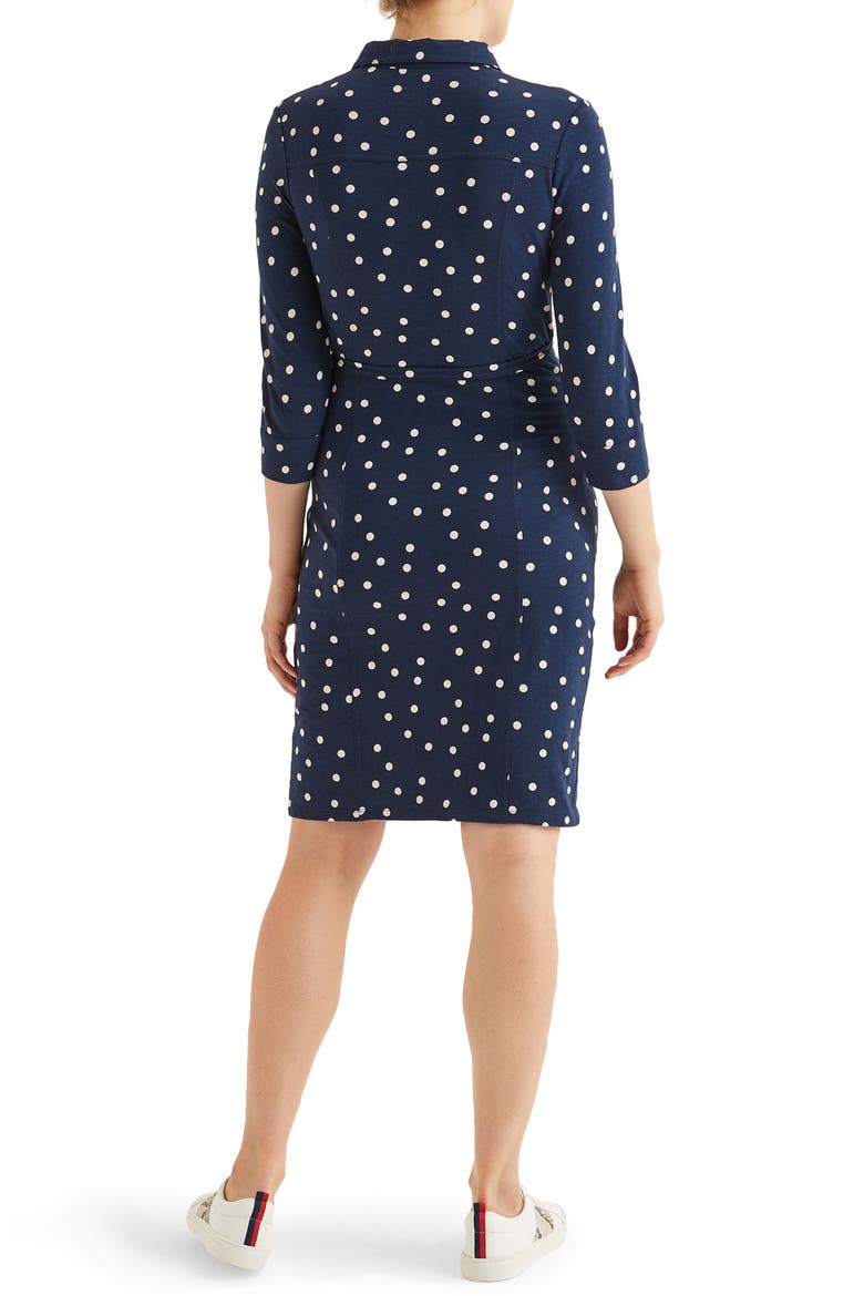 Tara Jersey Shirtdress, Alternate, color, NAVY BRAND DOT