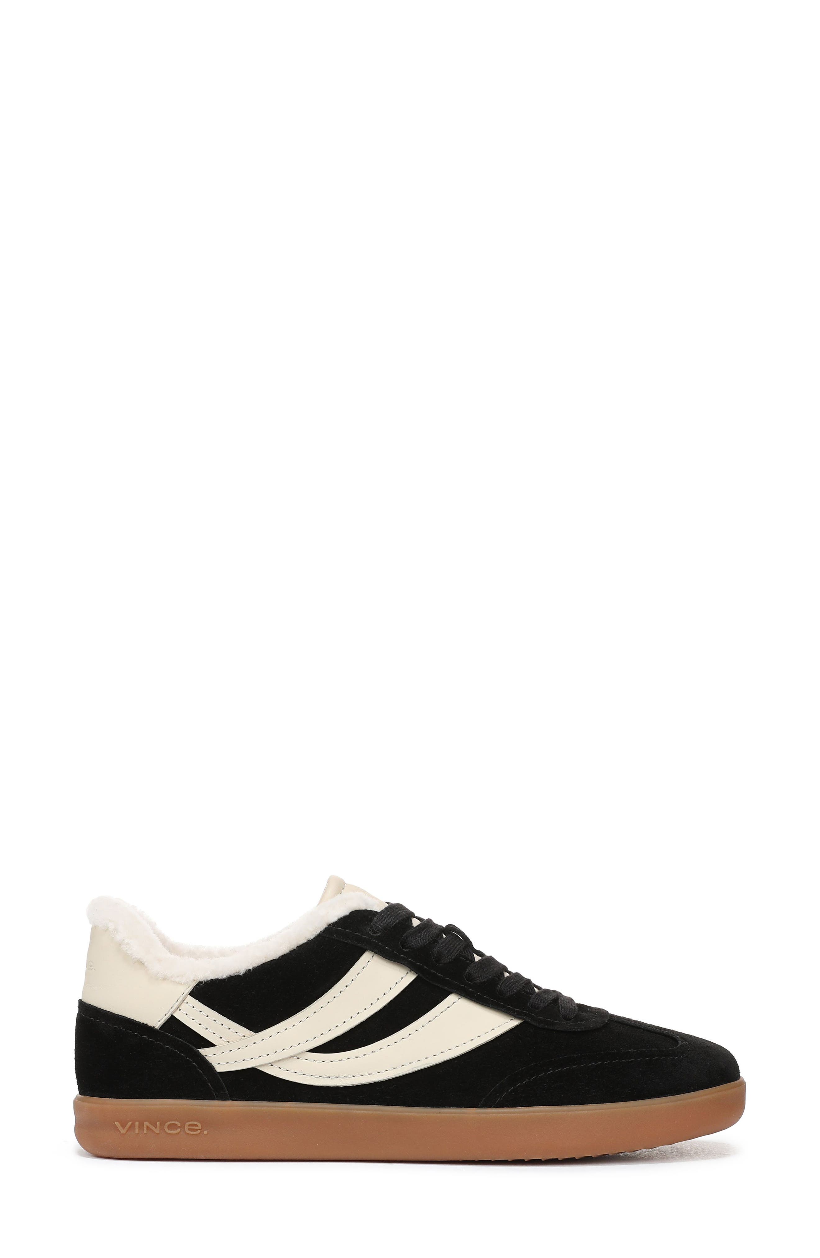 Vince Oasis Genuine Shearling Lined Sneaker, Alternate, color, Black
