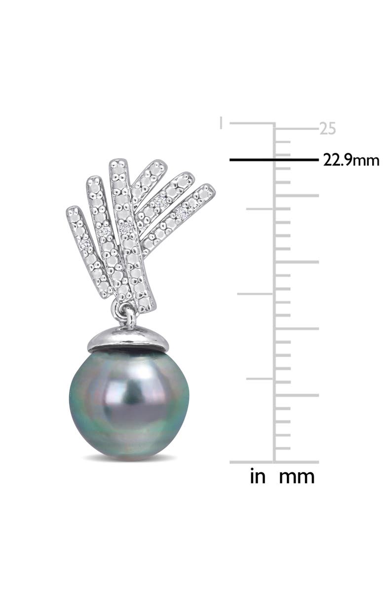 Julianna B. Cultured Pearl & Diamond Drop Earrings, Alternate, color, Tahitian Pearl