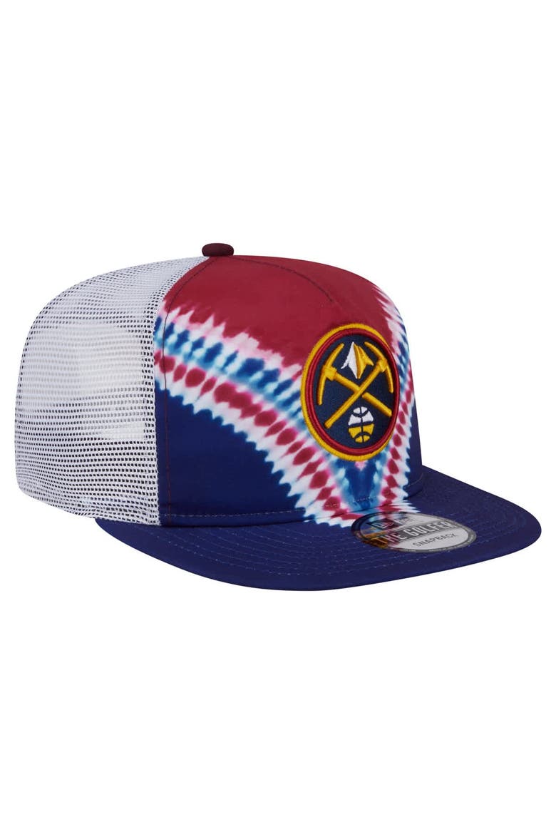 Men's New Era Navy/Red Denver Nuggets Throwback Dye Golfer Snapback Hat, Alternate, color, Navy