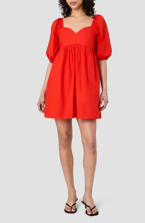 Cambria Puff Shoulder Cotton Minidress