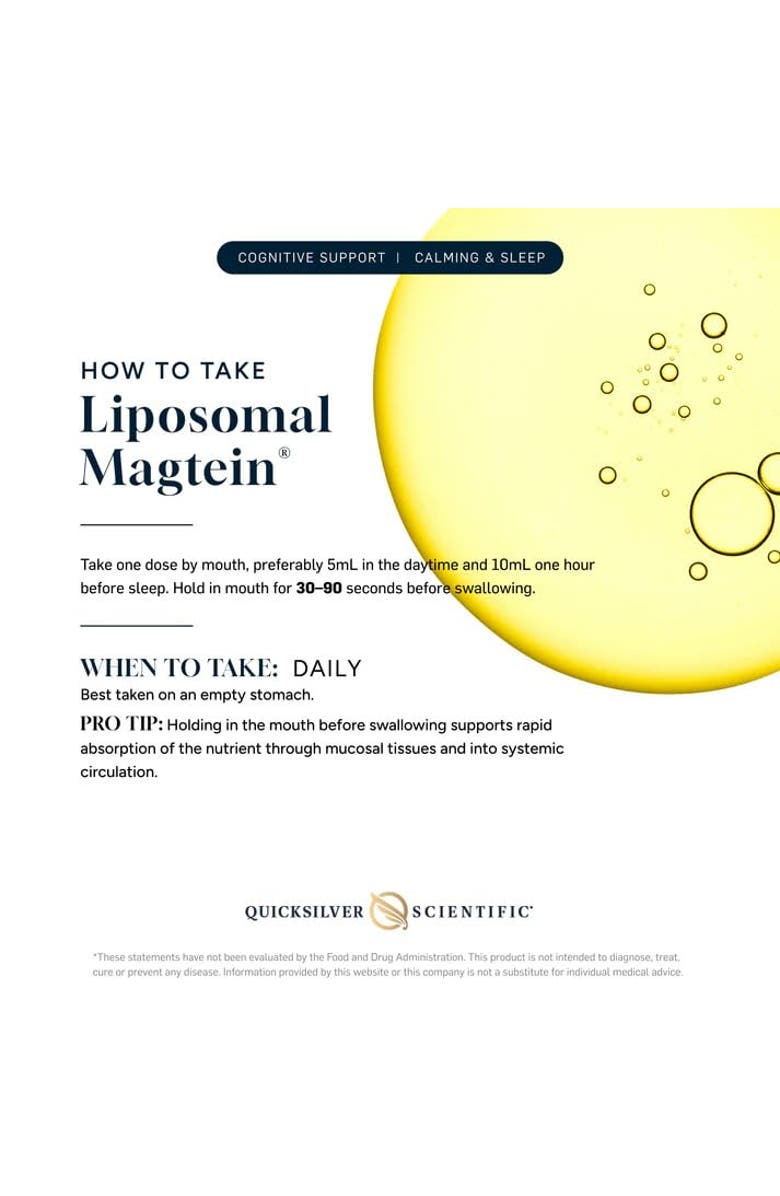 Quicksilver Scientific Liposomal Magtein Magnesium L-Threonate Supplement, Alternate, color, 