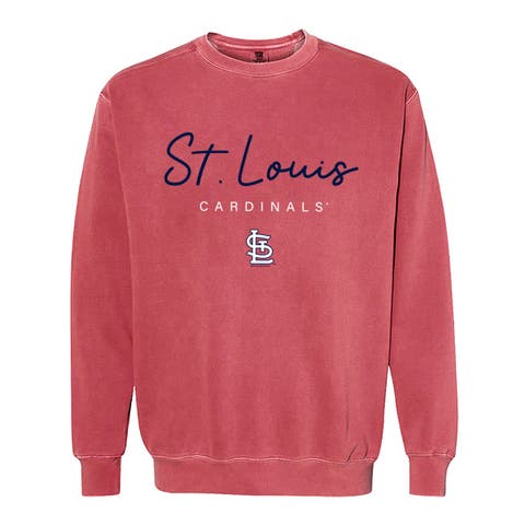 Women's Soft as a Grape  Red St. Louis Cardinals Pigment Dye Crewneck Sweatshirt