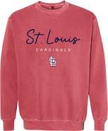 SOFT AS A GRAPE Women's Soft as a Grape  Red St. Louis Cardinals Pigment Dye Crewneck Sweatshirt