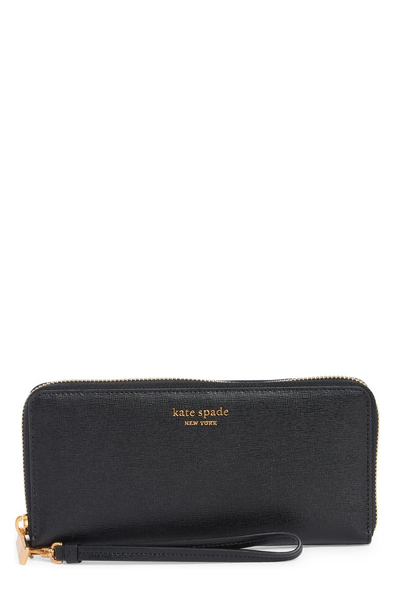 Morgan Saffiano Leather Travel Pouch, Main, color, BLACK