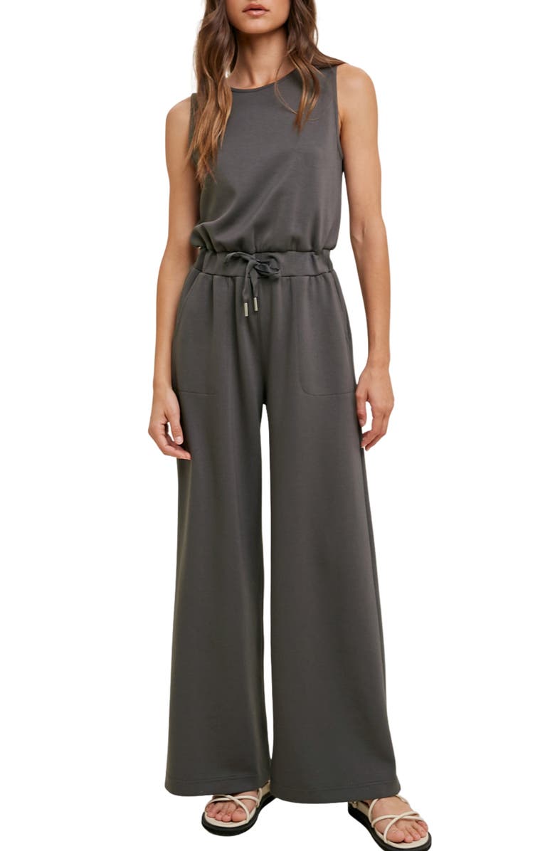 WISHLIST Wide Leg Scuba Jumpsuit, Main, color, 
