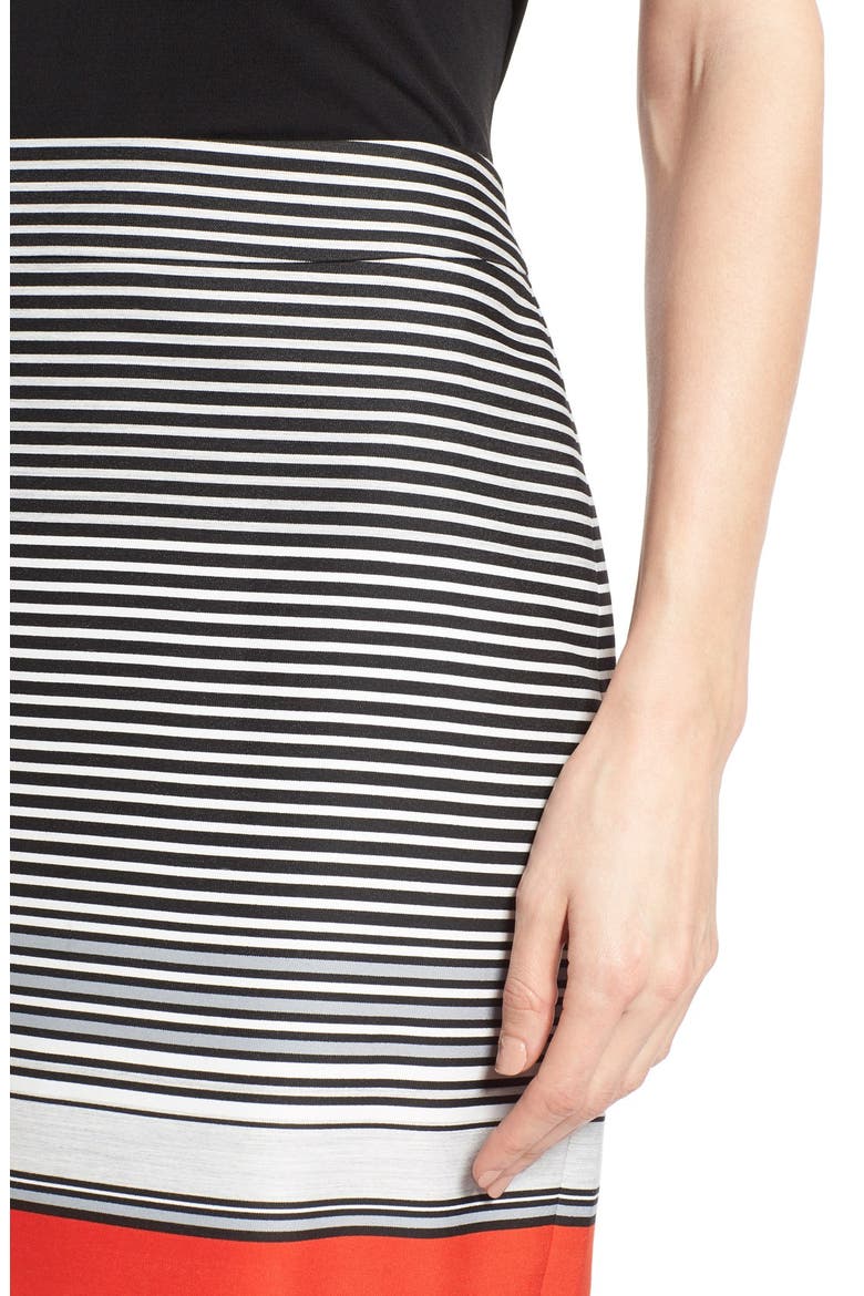 'Gallery Stripe' Pencil Skirt, Alternate, color, BLACK- RED GALLERY STRIPE