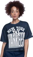 STARTER Women's Starter Navy New York Yankees Play the Ball Boxy Cropped T-Shirt