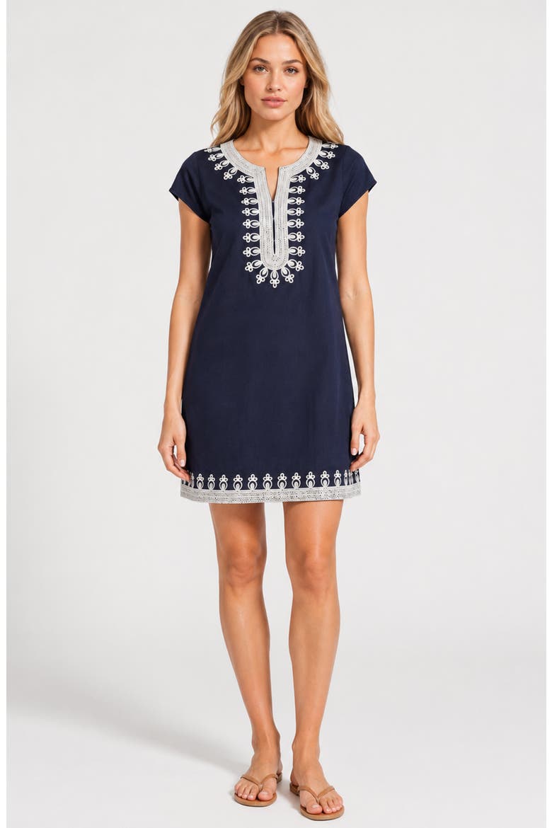 Rowena Tunic, Alternate, color, Navy/White