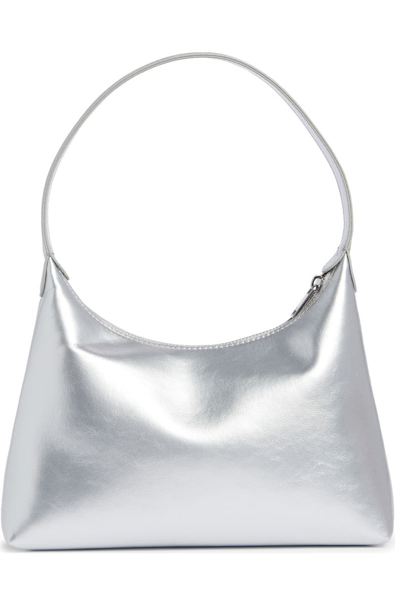 Stand Oil Plump Faux Leather Shoulder Bag, Alternate, color, Silver