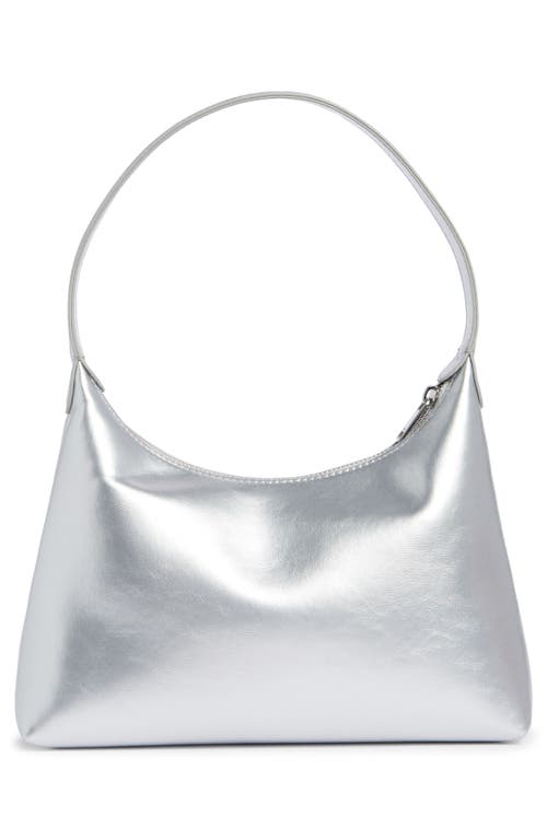 Stand Oil Plump Faux Leather Shoulder Bag In Silver
