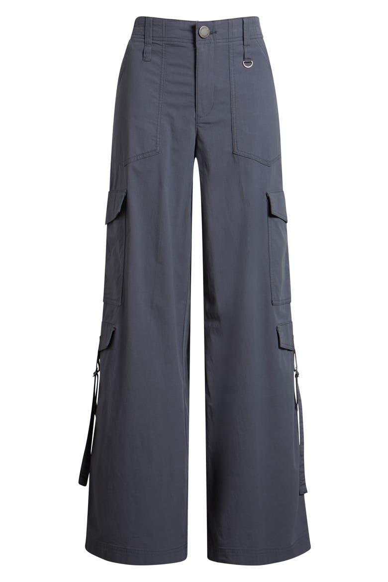 High Waist Cotton Blend Cargo Pants, Alternate, color, SHADOW