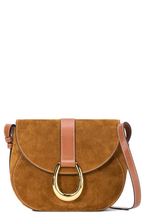 Bella Suede Saddle Crossbody Bag