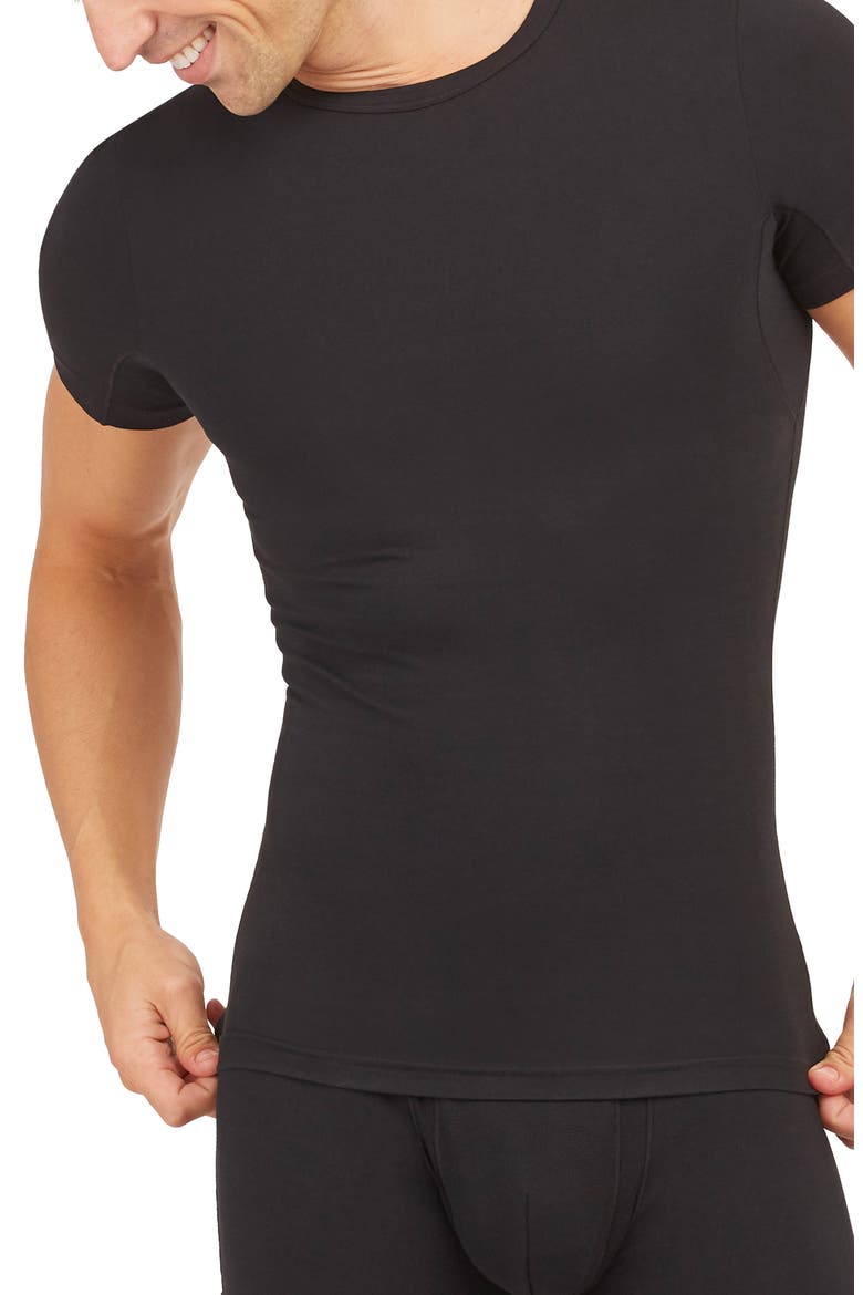 Sculpt Stretch Cotton Crewneck T-Shirt, Main, color, CLASSIC BLACK