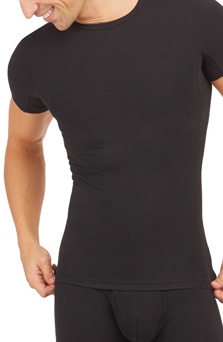 SPANX<sup>®</sup> Sculpt Stretch Cotton Crewneck T-Shirt, Main, color, 