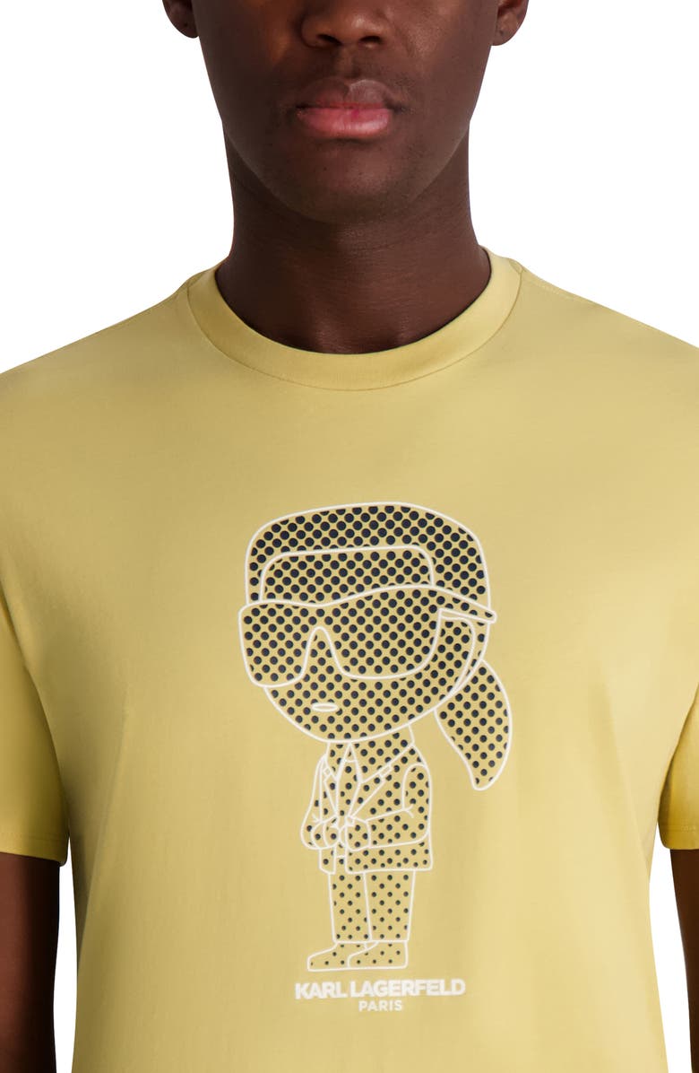 KARL LAGERFELD PARIS Large Karl Character Logo Graphic T-Shirt, Alternate, color, Mustard