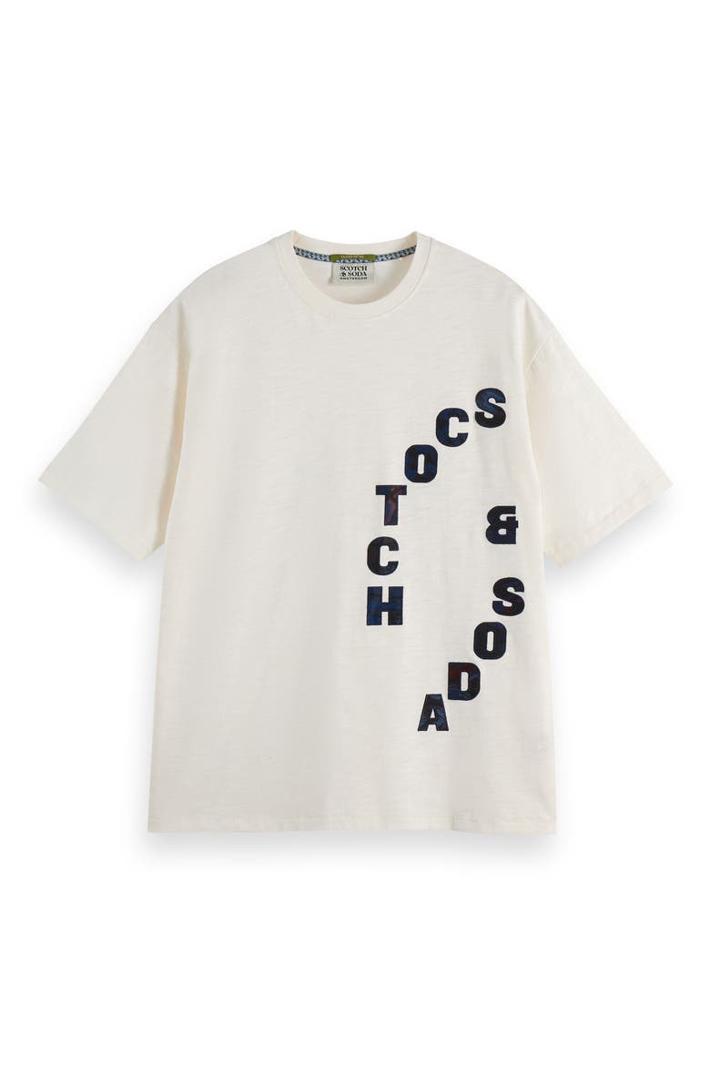 Loose Fit Logo Appliqué T-Shirt, Alternate, color, EGGNOG