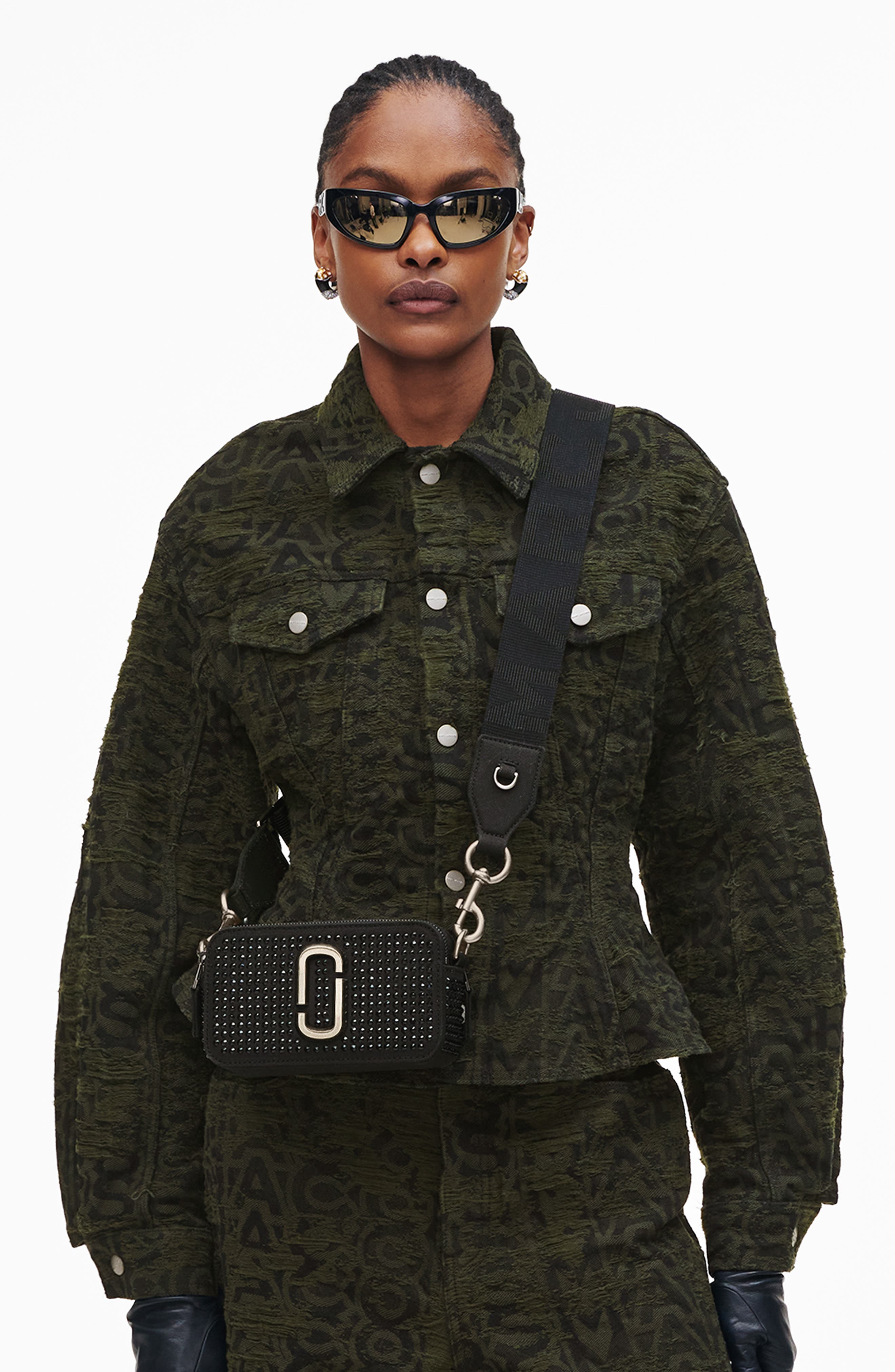 Marc Jacobs The Crystal Canvas Snapshot Bag, Alternate, color, 