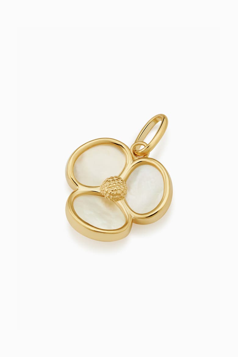 14K Gold Petals of Pearl Pendant Charm, Alternate, color, Yellow Gold
