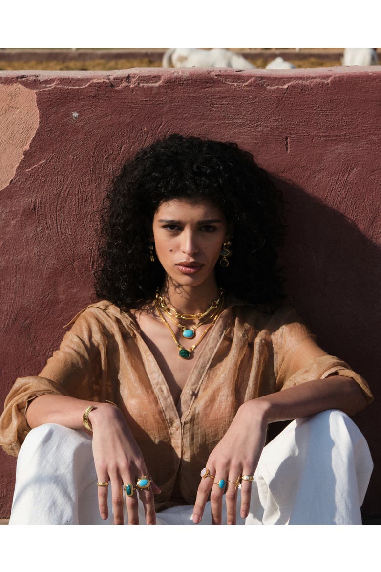 Daphne Chain Necklace, Alternate, color, Brass