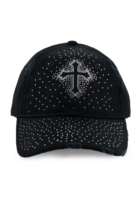 Midnight Studded Cross Hat