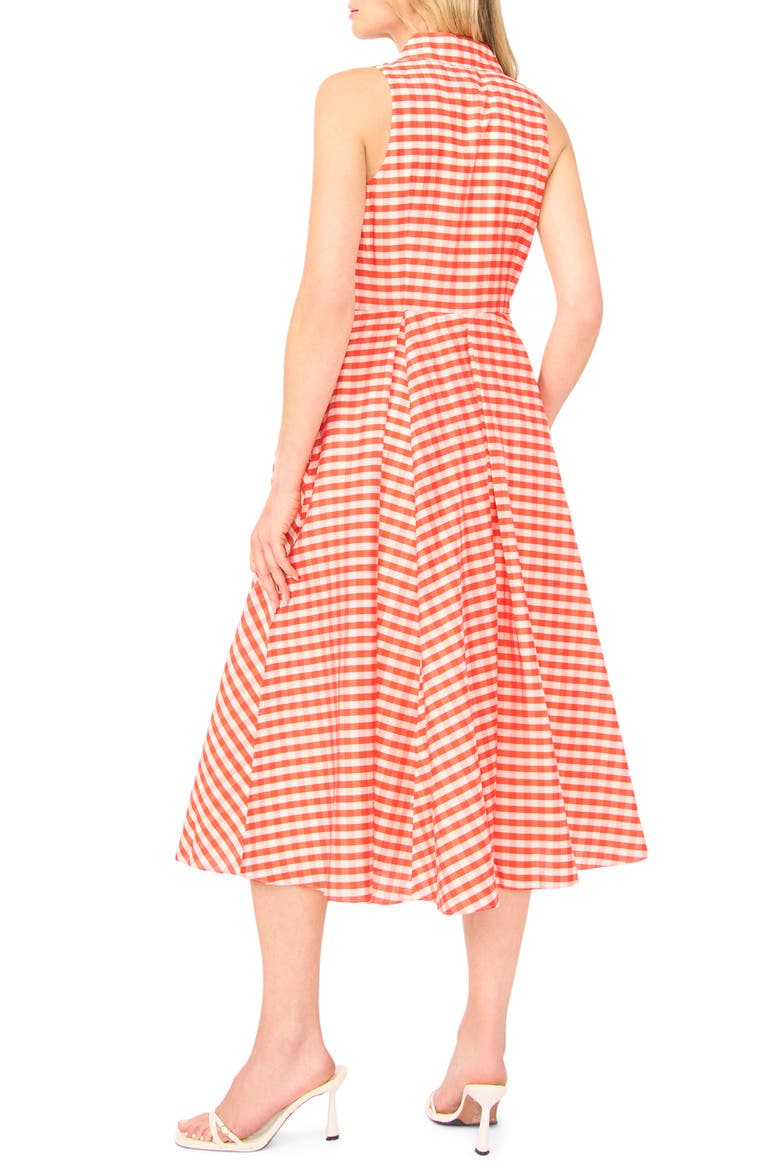 Demeter Sleeveless Gingham Midi Dress, Alternate, color, FIRE ORANGE
