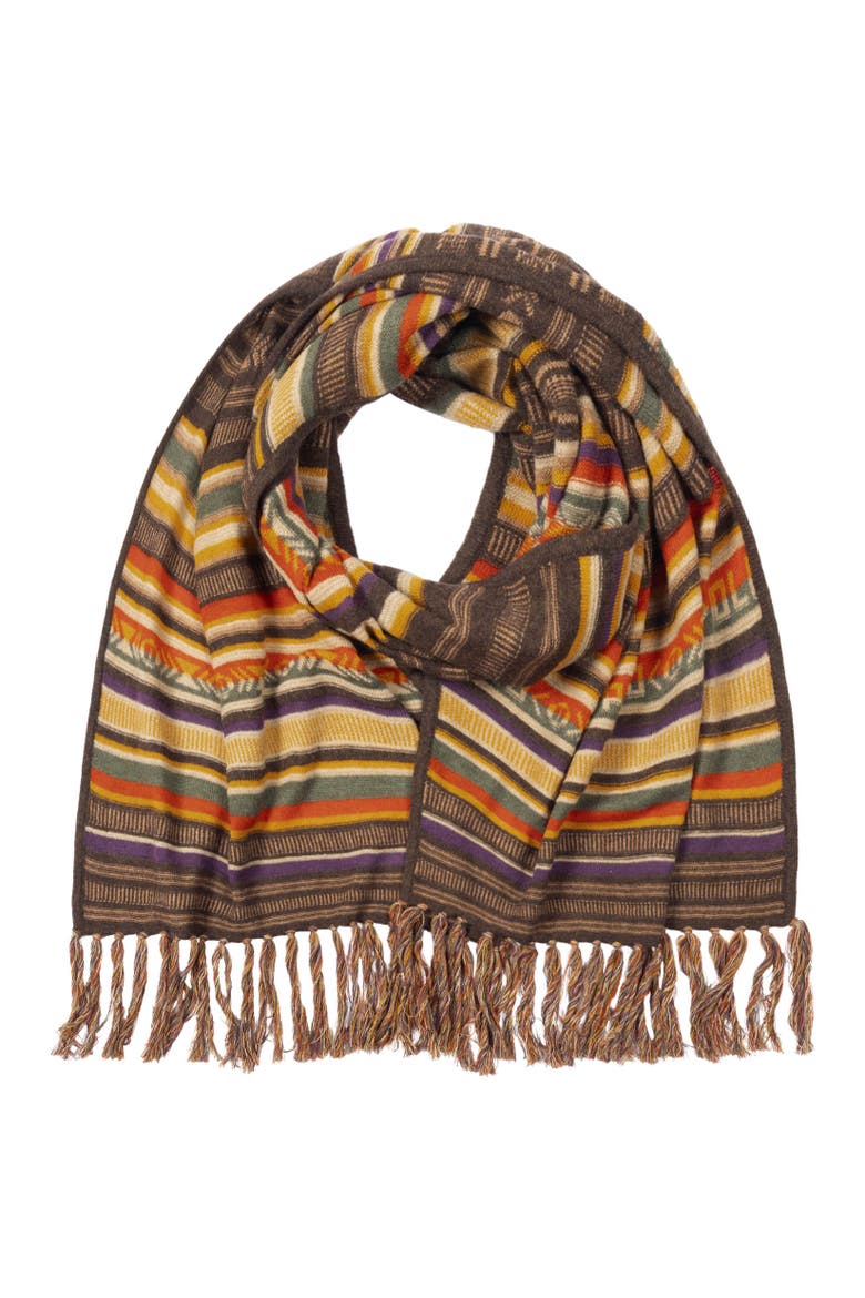 Textural Stripe Scarf, Main, color, Brown Multi
