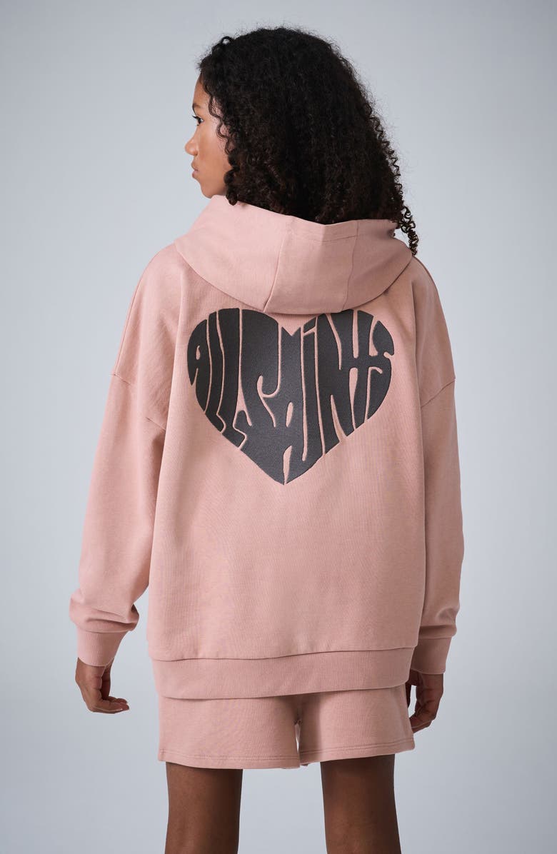 smALLSAINTS by ALLSAINTS Kids' Hoodie & Sweat Shorts Set, Alternate, color, Pink