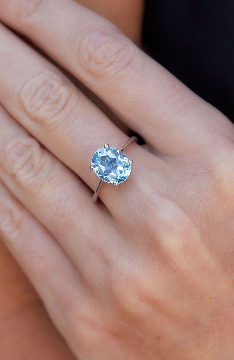 SAVVY CIE JEWELS Sterling Silver Blue Topaz Ring, Alternate, color, 