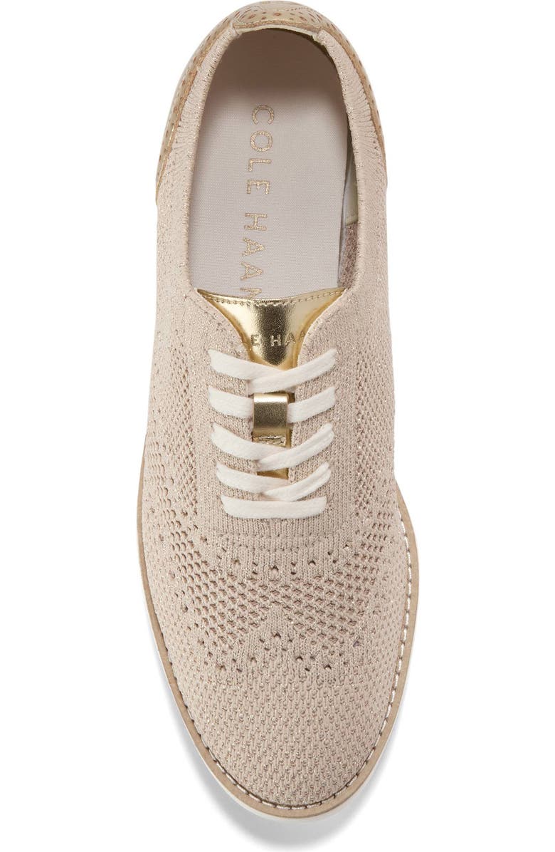 Cole Haan Grand City Platform Oxford, Alternate, color, Rye/Gold Metallic Knit/Ivory