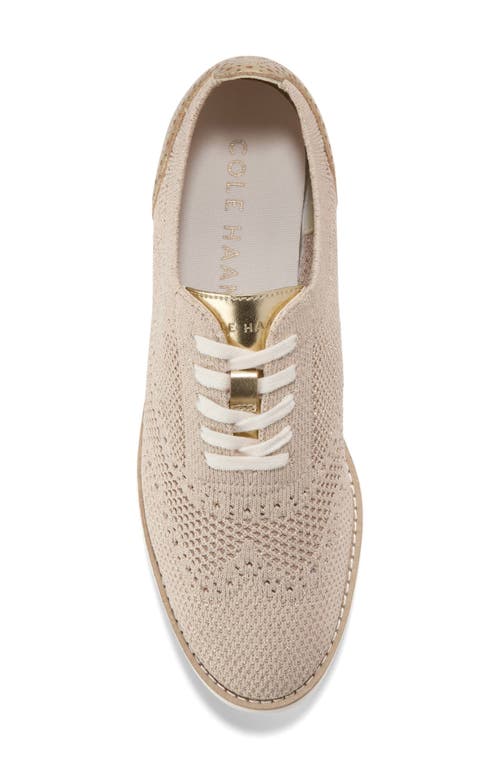 Cole Haan Grand City Platform Oxford In Rye/gold Metallic Knit/ivory