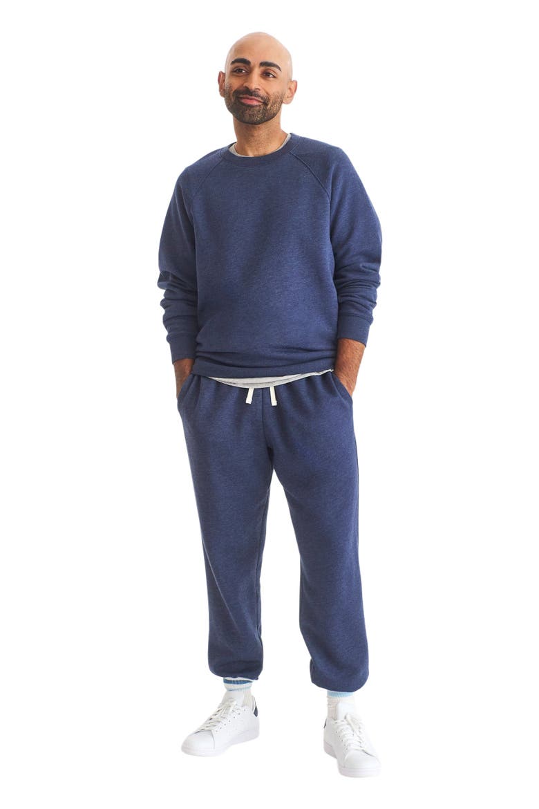 Unisex Fit Cozy Fleece Sweatshirt, Alternate, color, Heather Navy