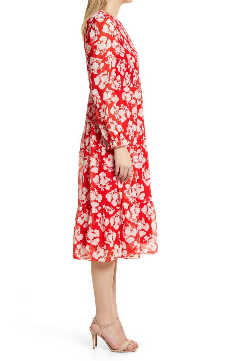 Julia Jordan Floral Smocked Long Sleeve Midi Dress, Alternate, color, 