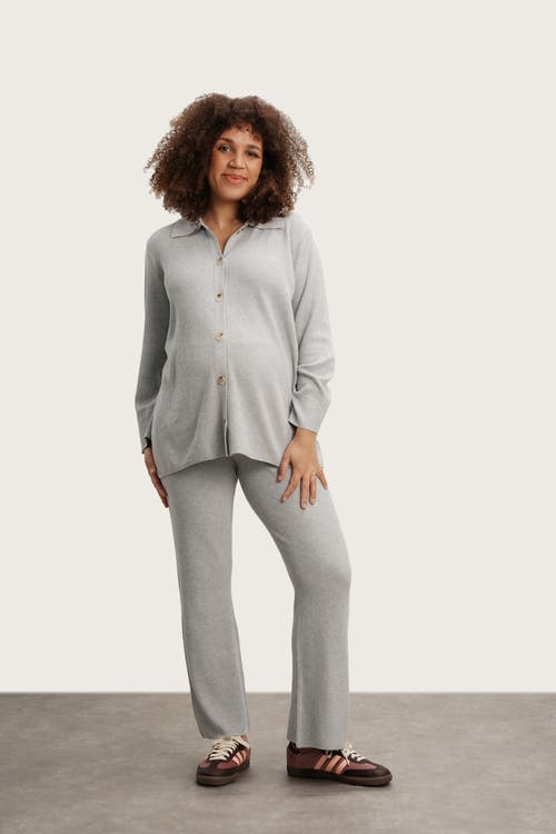 Nom Maternity Thomasine Sweater Cardigan In Gray