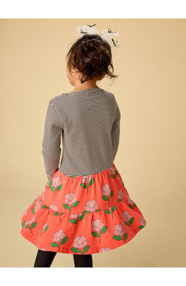 Tea Collection Tiered Skirted Twirl Dress, Alternate, color, Winter Camellia