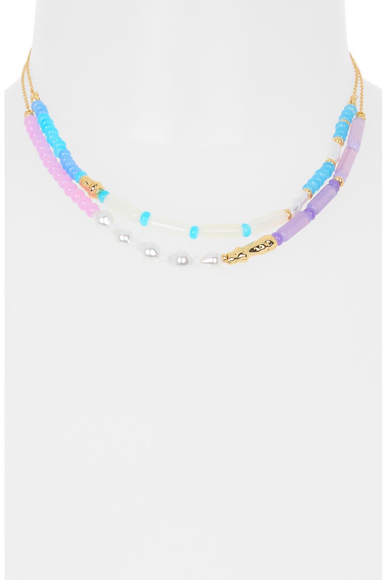 Two-Row Beaded Necklace, Alternate, color, PURPLE MULTI- GOLD
