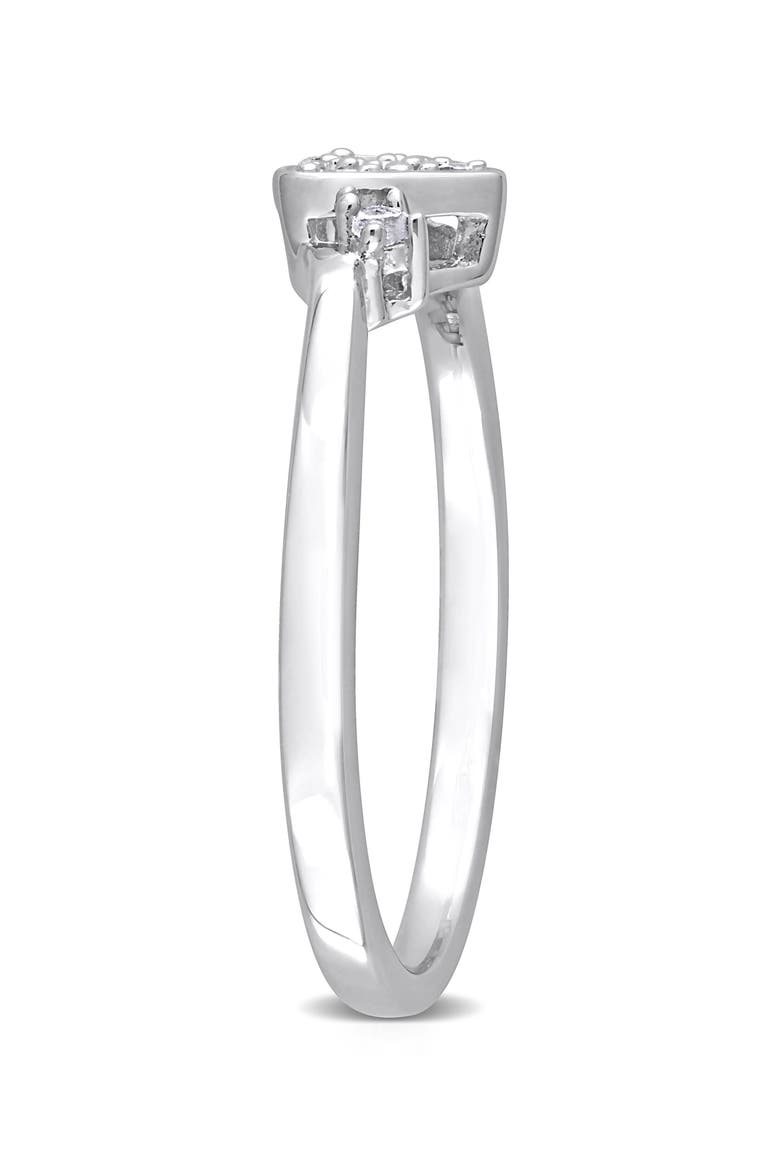 Sterling Silver Pavé Diamond Heart Ring - 0.10ct., Alternate, color, SILVER